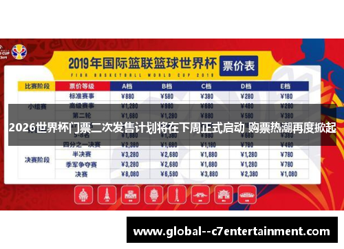 2026世界杯门票二次发售计划将在下周正式启动 购票热潮再度掀起 2026世界杯门票二次发售计划将在下周正式启动 购票热潮再度掀起